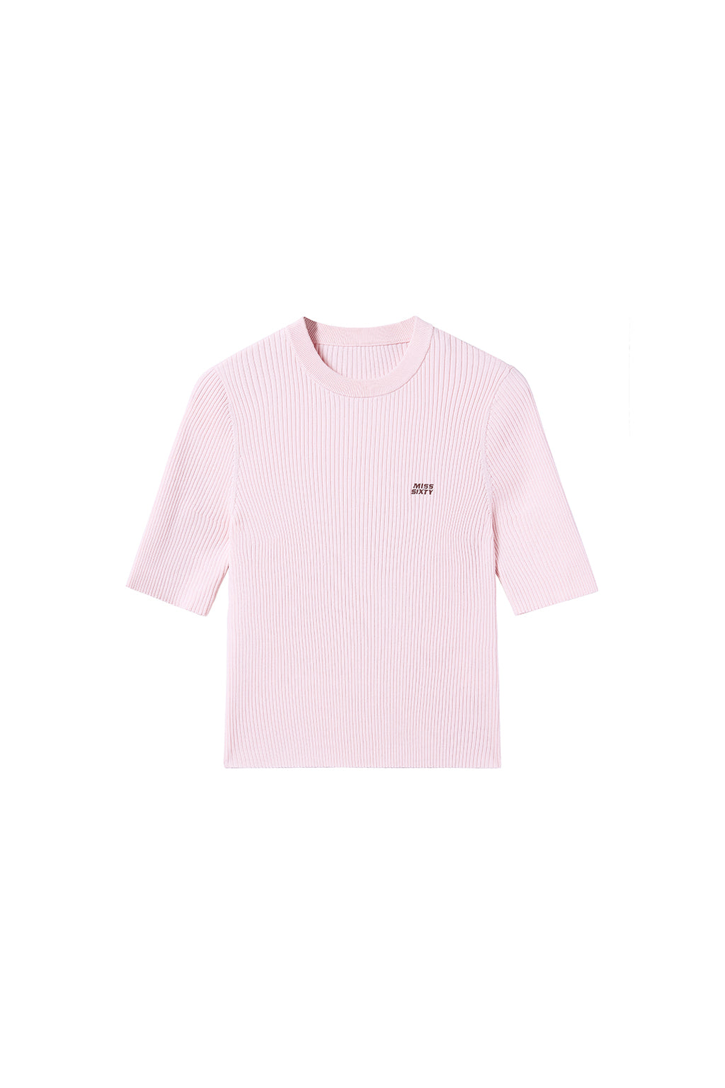 Round Neck Slim Fit Cropped Kint Top