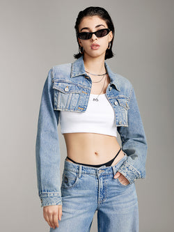 Retro Cropped Denim Jacket