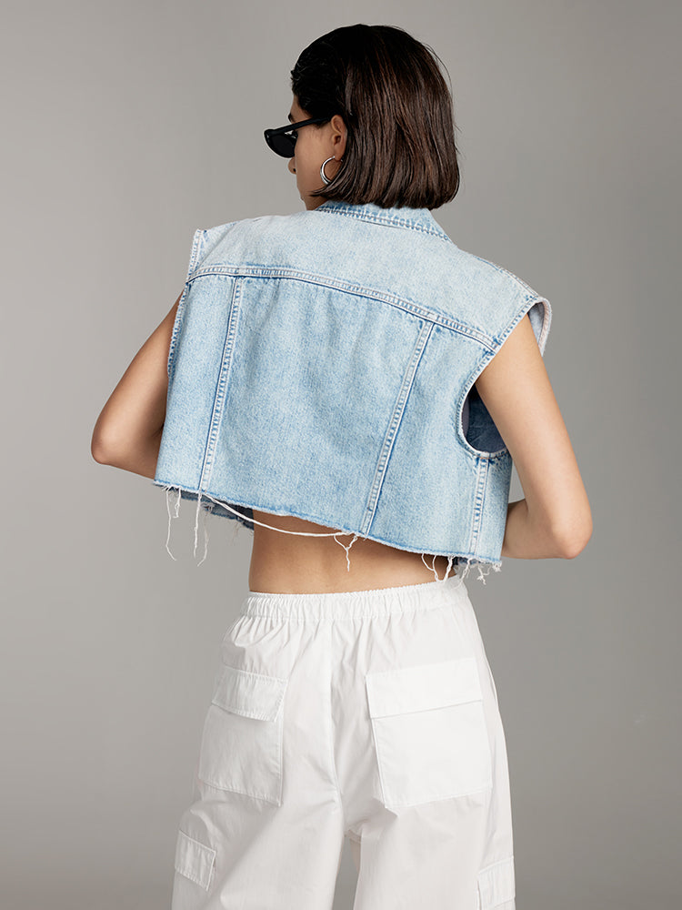 Vintage Sleeveless Denim Vest