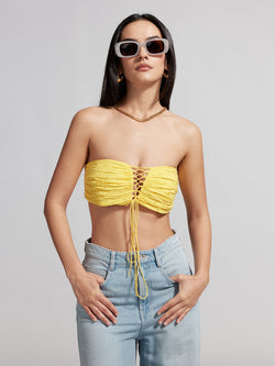 Hollow Tie-Up Bandeau Top