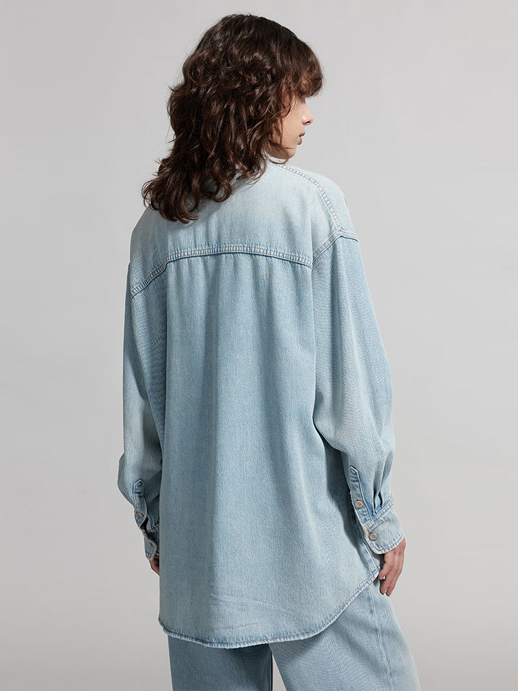 Light Blue Tencel Denim Shirt