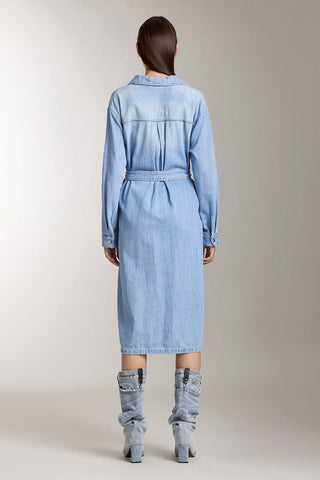 Elegance Denim Dress With Tencel