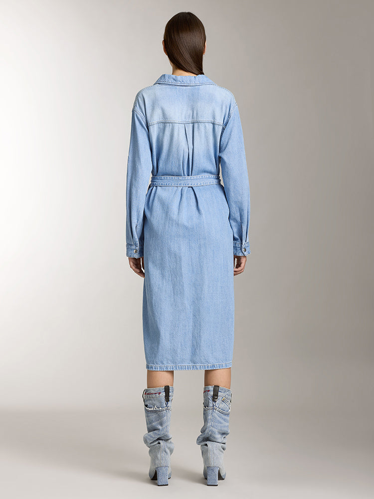 Elegance Denim Dress With Tencel