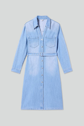 Elegance Denim Dress With Tencel