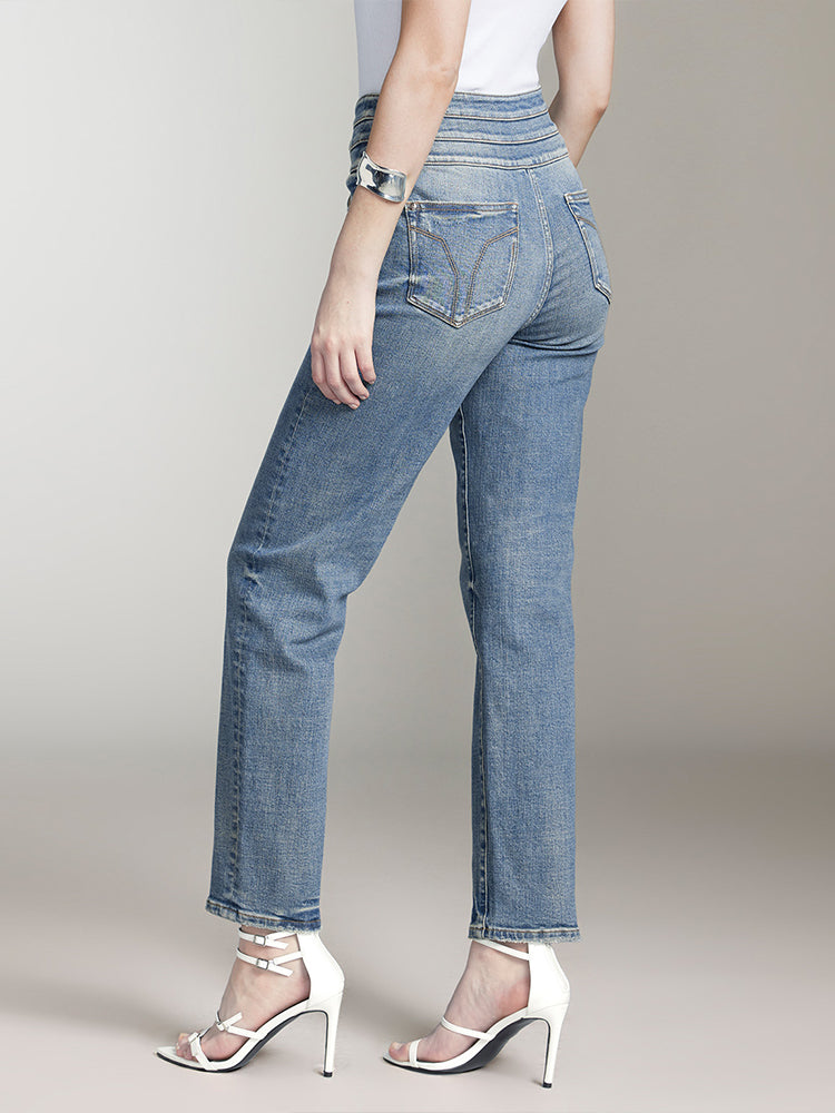 High Waisted Straight-Fit Jeans