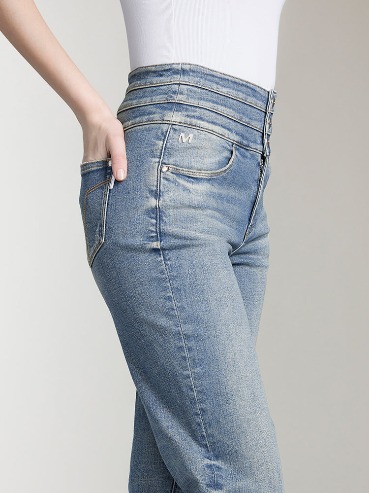 High Waisted Straight-Fit Jeans