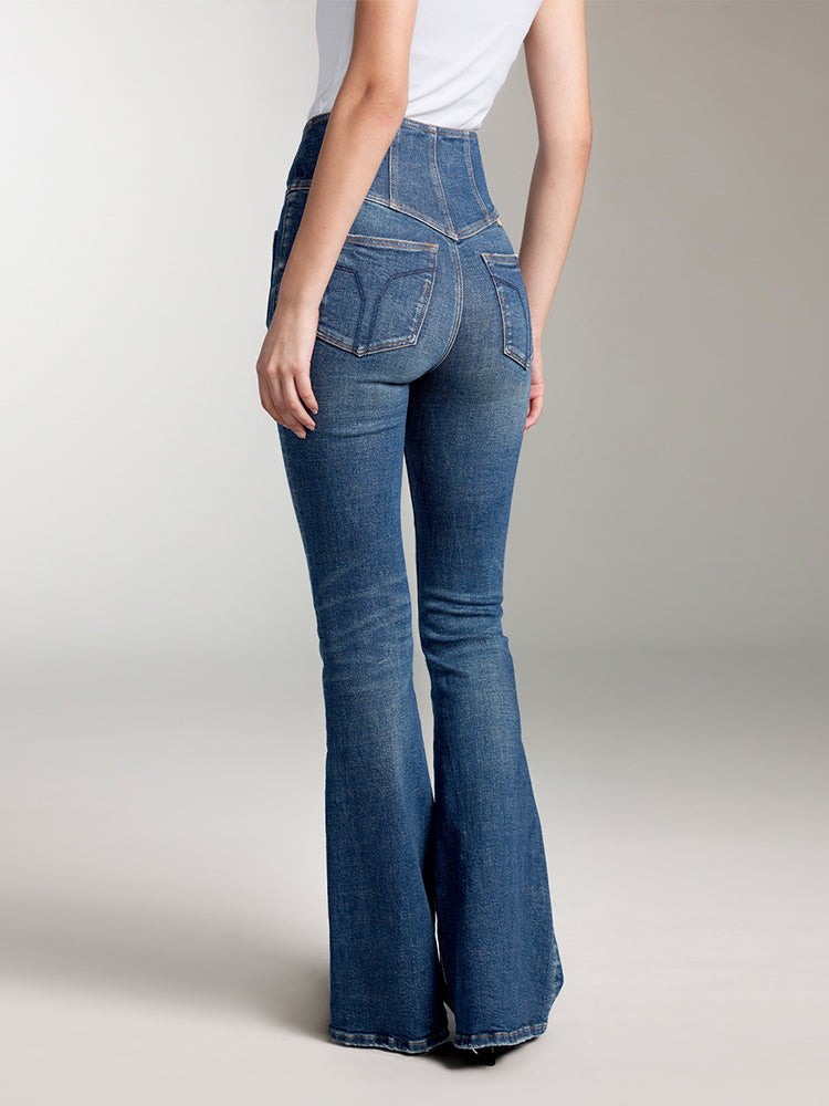 V-Shape Super High Waist Flared Jeans