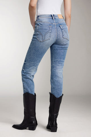 Mid-Rise Straight Fit Cropped Jeans