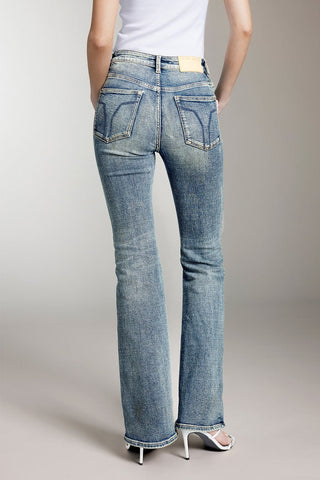 Vintage Distressed Flared Jeans