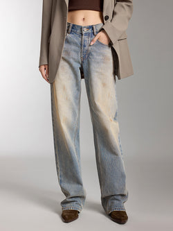 Straight Fit Wasteland Style Jeans