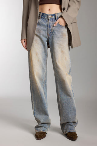 Straight Fit Wasteland Style Jeans