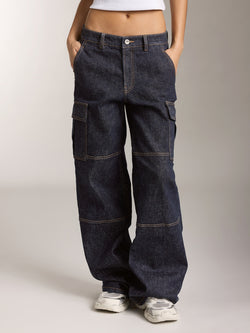 Vintage Low Rise Cargo Style Jeans