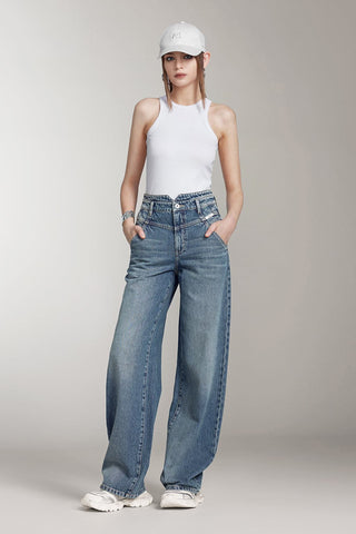 Vintage V-Shaped Waist Straight Fit Jeans