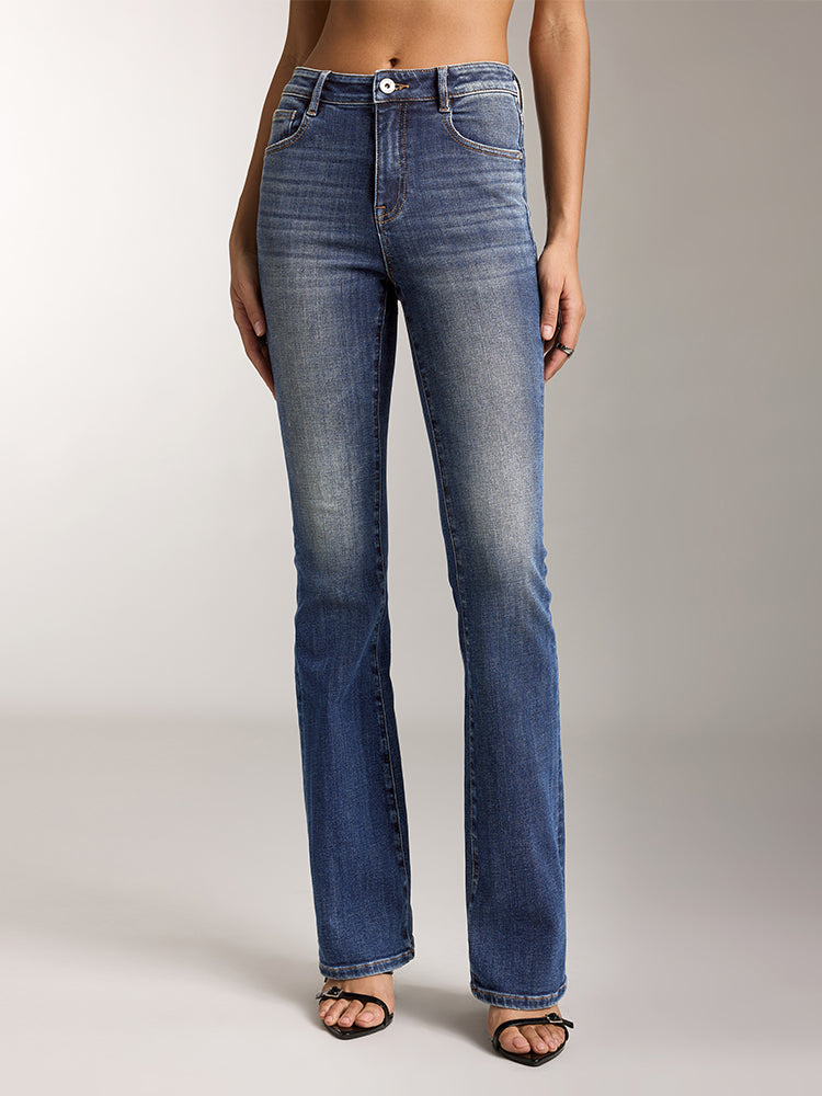 High Waisted Slim Fit Flared Jeans