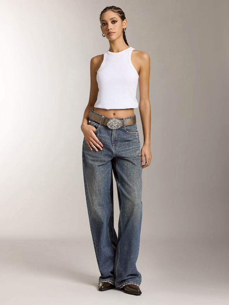 Vintage Blue Wide Leg Jeans