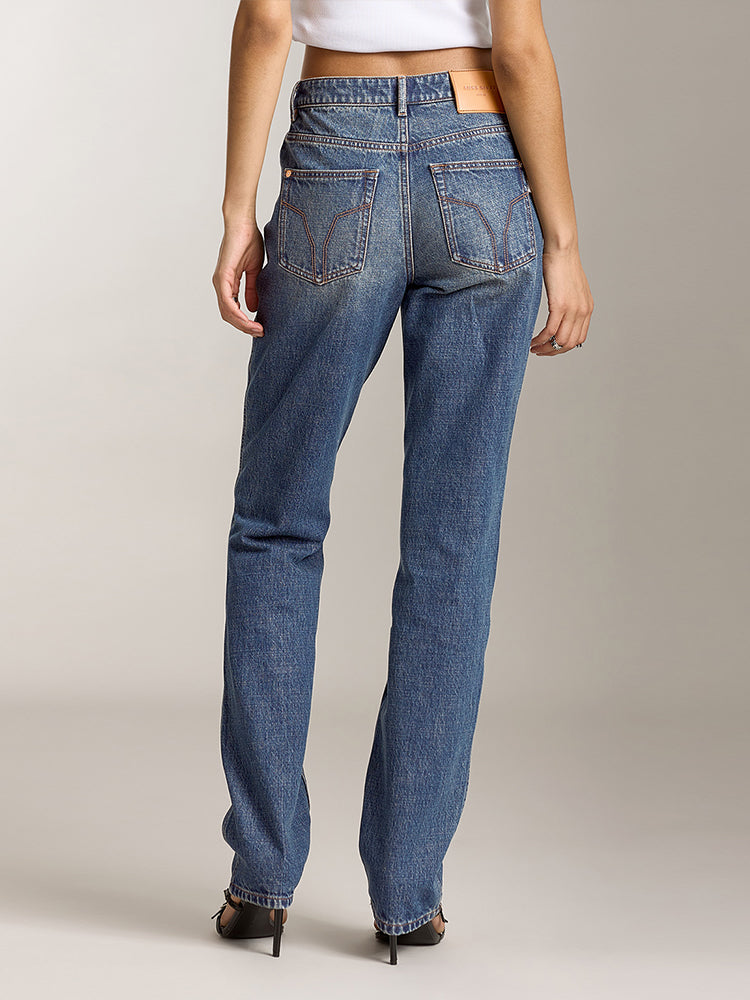 High Rise Straight Fit Jeans