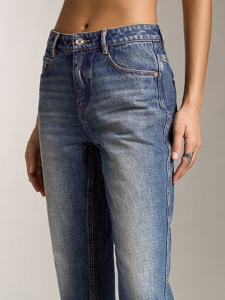 High Rise Straight Fit Jeans