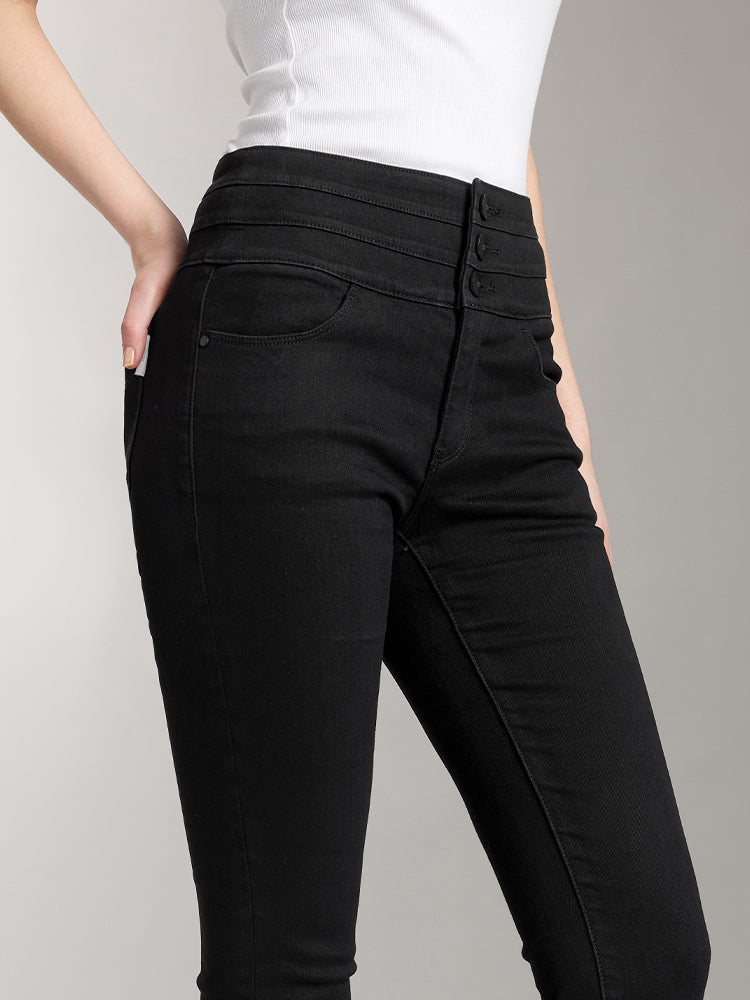 High Waisted Brushed Jeans