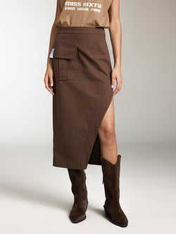 Cargo Slit Maxi Skirt