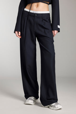 Double Waist Design Wide-Leg Trouser