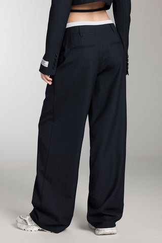 Double Waist Design Wide-Leg Trouser