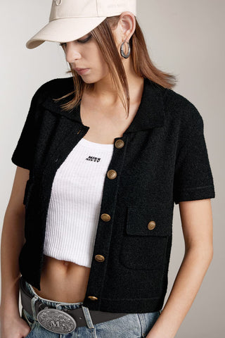 Short Sleeves Knitted Cardigan