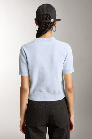 Crew Neck Knitted Top With Logo