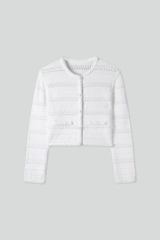 Hollow Design Knit Cardigan