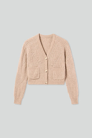 Loose Fit Wool V-Neck Cardigan