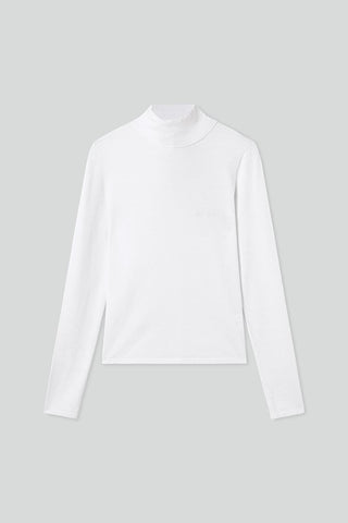 Mock Turtleneck Embroidered Knit Top