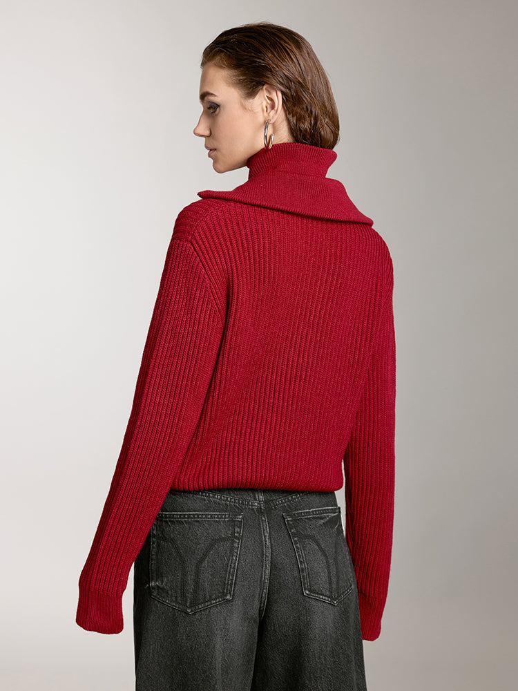 Layered Wool Blend Sweater