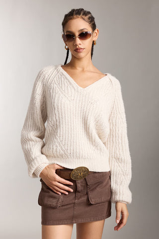 Loose Fit V-Neck Wool Sweater