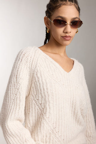 Loose Fit V-Neck Wool Sweater