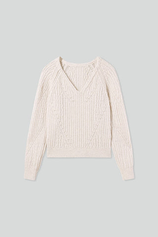 Loose Fit V-Neck Wool Sweater