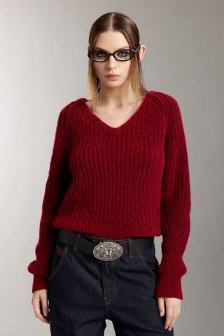 Loose Fit V-Neck Wool Sweater