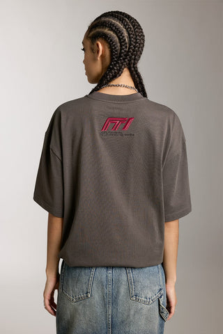 Relaxed Short Sleeves T-Shirt With Racing-Inspired Embroidered