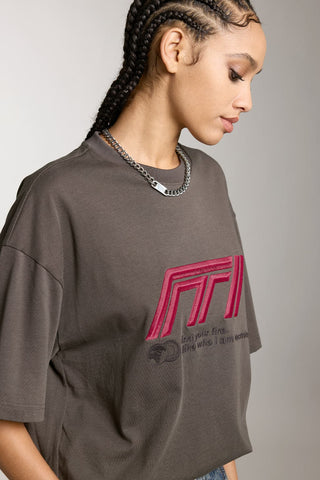 Relaxed Short Sleeves T-Shirt With Racing-Inspired Embroidered