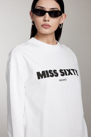 Slouchy Long Sleeves Printed T-Shirt