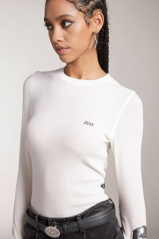 Wool-Blend Ribbed Long-Sleeves T-Shirt