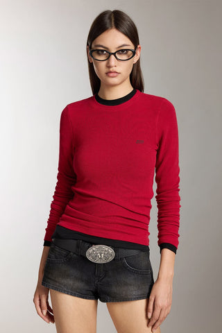 Wool-Blend Ribbed Long-Sleeves T-Shirt