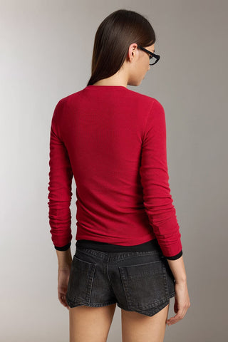 Wool-Blend Ribbed Long-Sleeves T-Shirt