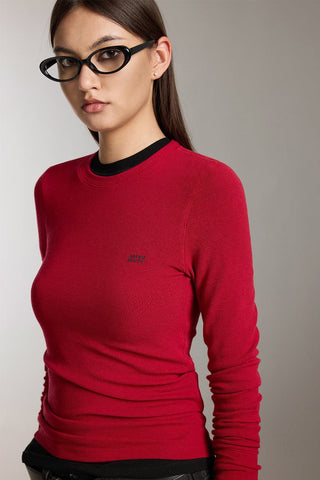 Wool-Blend Ribbed Long-Sleeves T-Shirt