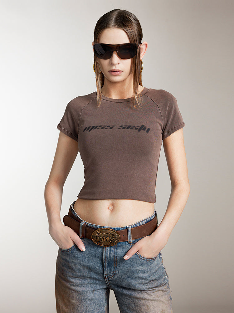 Crew Neck Cropped T-Shirt