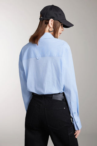 Lapel-Collar Long Sleeves Cropped Shirt