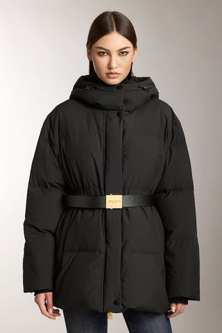 Hooded Double Zipper Down Jacket