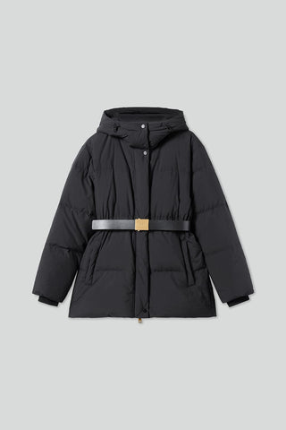 Hooded Double Zipper Down Jacket