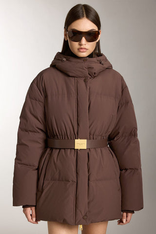 Hooded Double Zipper Down Jacket