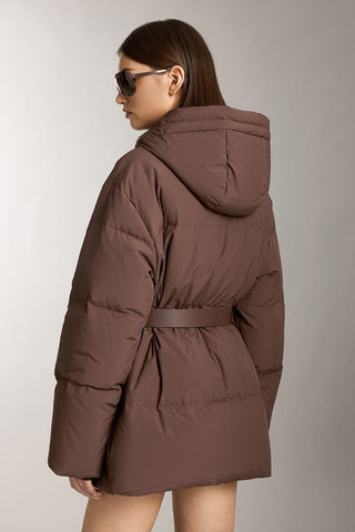 Hooded Double Zipper Down Jacket