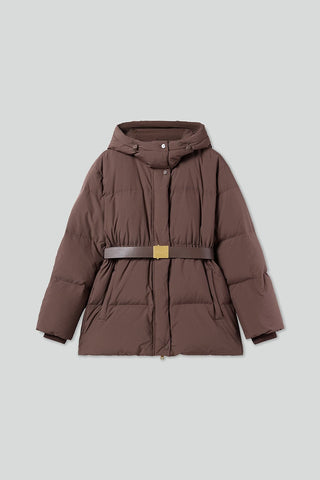 Hooded Double Zipper Down Jacket