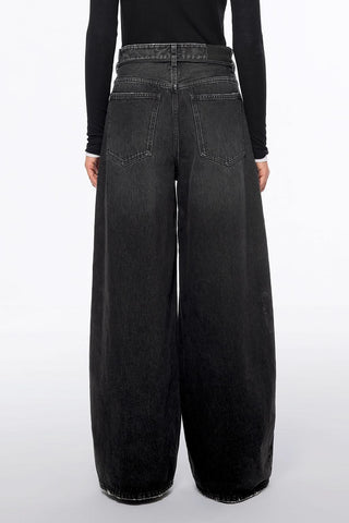 Tie-Waist Wide-Leg Jeans